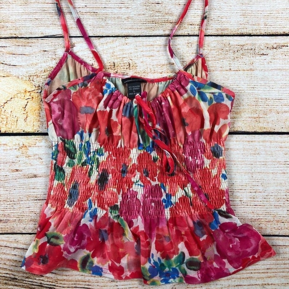 Moda International VS Red Cropped Top Cinched L